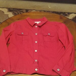 JM Collection Red Button Down Shirt